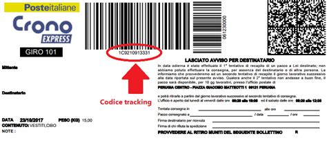 poste italiane tracking number.